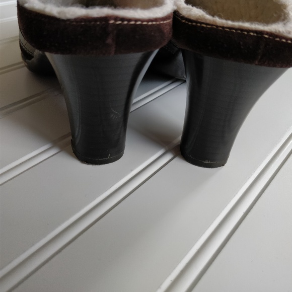 Aerosoles brown suede mules with buckle - Picture 3 of 6